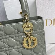 Dior Lady Patent Gray Gold 24 x 20 x 11cm - 6