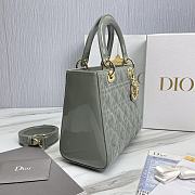 Dior Lady Patent Gray Gold 24 x 20 x 11cm - 4