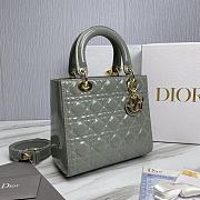 Dior Lady Patent Gray Gold 24 x 20 x 11cm - 3