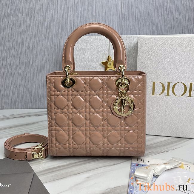 Dior Lady Patent Pink Gold 24 x 20 x 11cm - 1