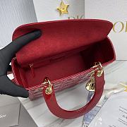 Dior Lady Patent Cherry Red Gold 24 x 20 x 11cm - 5