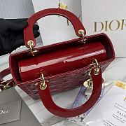 Dior Lady Patent Cherry Red Gold 24 x 20 x 11cm - 3