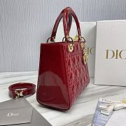 Dior Lady Patent Cherry Red Gold 24 x 20 x 11cm - 4