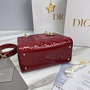 Dior Lady Patent Cherry Red Gold 24 x 20 x 11cm - 2