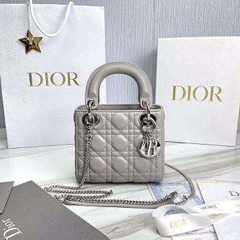 Dior Lady Mini Gray Silver 17x7x14cm