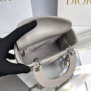 Dior Lady Mini Gray Silver 17x7x14cm - 5