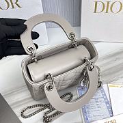 Dior Lady Mini Gray Silver 17x7x14cm - 4