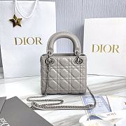 Dior Lady Mini Gray Silver 17x7x14cm - 3