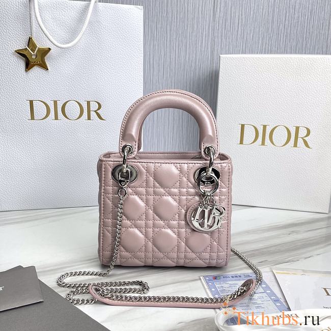 Dior Lady Mini Light Pink Silver 17x7x14cm - 1