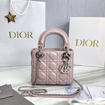 Dior Lady Mini Light Pink Silver 17x7x14cm