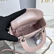 Dior Lady Mini Light Pink Silver 17x7x14cm - 5