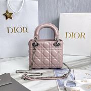 Dior Lady Mini Light Pink Silver 17x7x14cm - 2