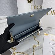 Dior Lady Pouch Blue Cannage Calfskin 22x12x5cm - 5