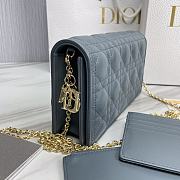 Dior Lady Pouch Blue Cannage Calfskin 22x12x5cm - 3