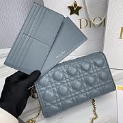 Dior Lady Pouch Blue Cannage Calfskin 22x12x5cm - 2