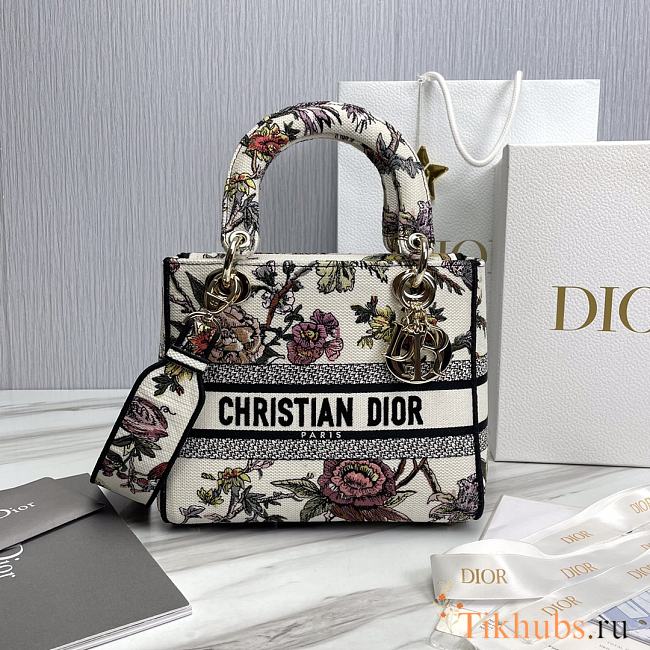 Dior Lady D-lite Multicolor Jardin Botanique Bag 24 x 20 x 11 cm - 1