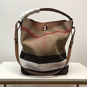 Burberry Tan Medium Canvas Bucket Bag 25x19x34cm - 1