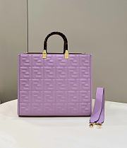 Fendi Sunshine Medium Purple Leather Shopper 35x31x17cm - 1