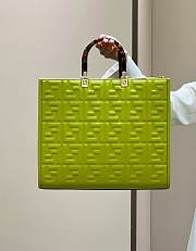 Fendi Sunshine Medium Acid Green Leather Shopper 35x31x17cm - 1