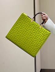 Fendi Sunshine Medium Acid Green Leather Shopper 35x31x17cm - 4