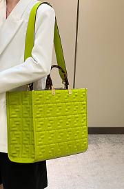 Fendi Sunshine Medium Acid Green Leather Shopper 35x31x17cm - 2