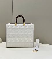 Fendi Sunshine Medium White Leather Shopper 35x31x17cm - 1