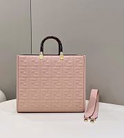 Fendi Sunshine Medium Pink Leather Shopper 35x31x17cm - 1