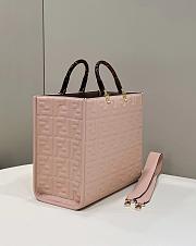 Fendi Sunshine Medium Pink Leather Shopper 35x31x17cm - 3