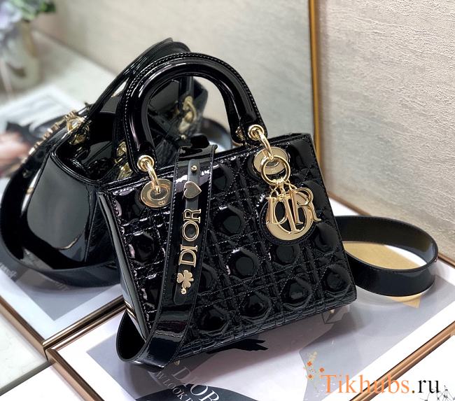 Dior Lady Black Patent My ABC Bag 20x16.5x8cm - 1