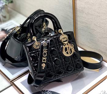 Dior Lady Black Patent My ABC Bag 20x16.5x8cm