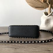 Valentino Garavani Grained Leather Black Rockstud Bag 19x13x7cm - 4