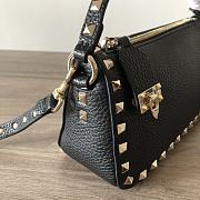 Valentino Garavani Grained Leather Black Rockstud Bag 19x13x7cm - 3