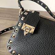 Valentino Garavani Grained Leather Black Rockstud Bag 19x13x7cm - 2