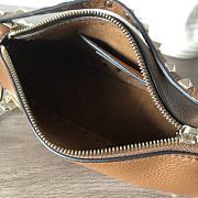 Valentino Garavani Grained Leather Brown Rockstud Bag 19x13x7cm - 2