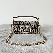 Valentino Small Loco Toile Iconographe Black Shoulder Bag 20x11x5cm - 1