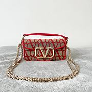 Valentino Small Loco Toile Iconographe Red Shoulder Bag 20x11x5cm - 1