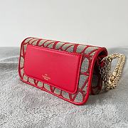 Valentino Small Loco Toile Iconographe Red Shoulder Bag 20x11x5cm - 3