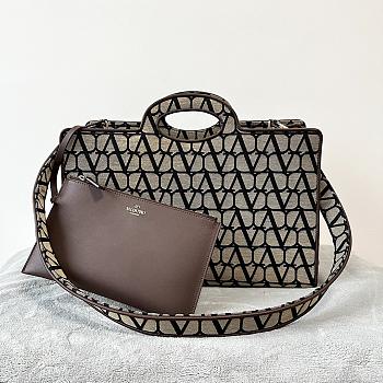 Valentino Toile Iconogaphe Shopping Black Bag 40x25x17cm