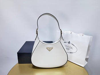 Prada Leather Shoulder Bag White 26x17x4.5cm