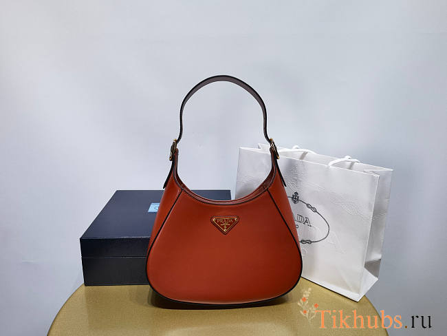 Prada Leather Shoulder Bag Berry 26x17x4.5cm - 1