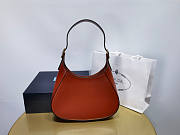 Prada Leather Shoulder Bag Berry 26x17x4.5cm - 5