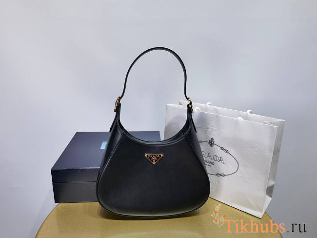 Prada Leather Shoulder Bag Black 26x17x4.5cm - 1
