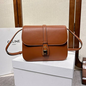 Celine Medium Tabou In Smooth Calfskin Tan 22x16x7cm