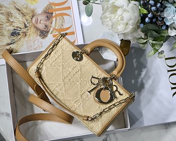Dior Medium Lady D-joy Bag Natural Cannage Raffia 26 x 13.5 x 5 cm