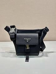 Prada Re-Nylon and Saffiano Leather Black 16x20x2.5cm - 1