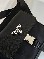 Prada Re-Nylon and Saffiano Leather Black 16x20x2.5cm - 5