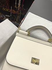 Dolce & Gabbana Medium Sicily Handbag In Dauphine Leather White 25x20x12cm - 2