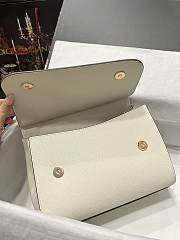 Dolce & Gabbana Medium Sicily Handbag In Dauphine Leather White 25x20x12cm - 6