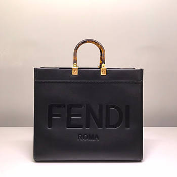Fendi Sunshine Large Black Leather Shopper 40.5x21.5x35cm