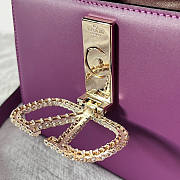 Valentino Small Vsling Grainy Calfskin Purple Handbag 22x17x9cm - 4